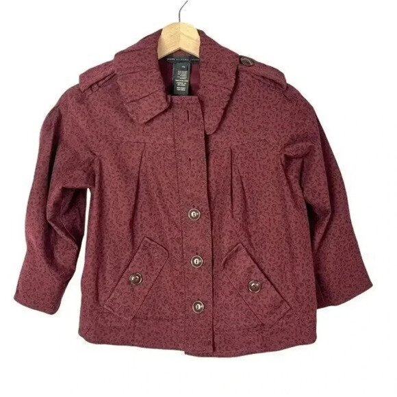 Marc Marc Jacobs Red & Black Printed Button Down 3/4 Sleeve Jacket XS - Picture 1 of 4